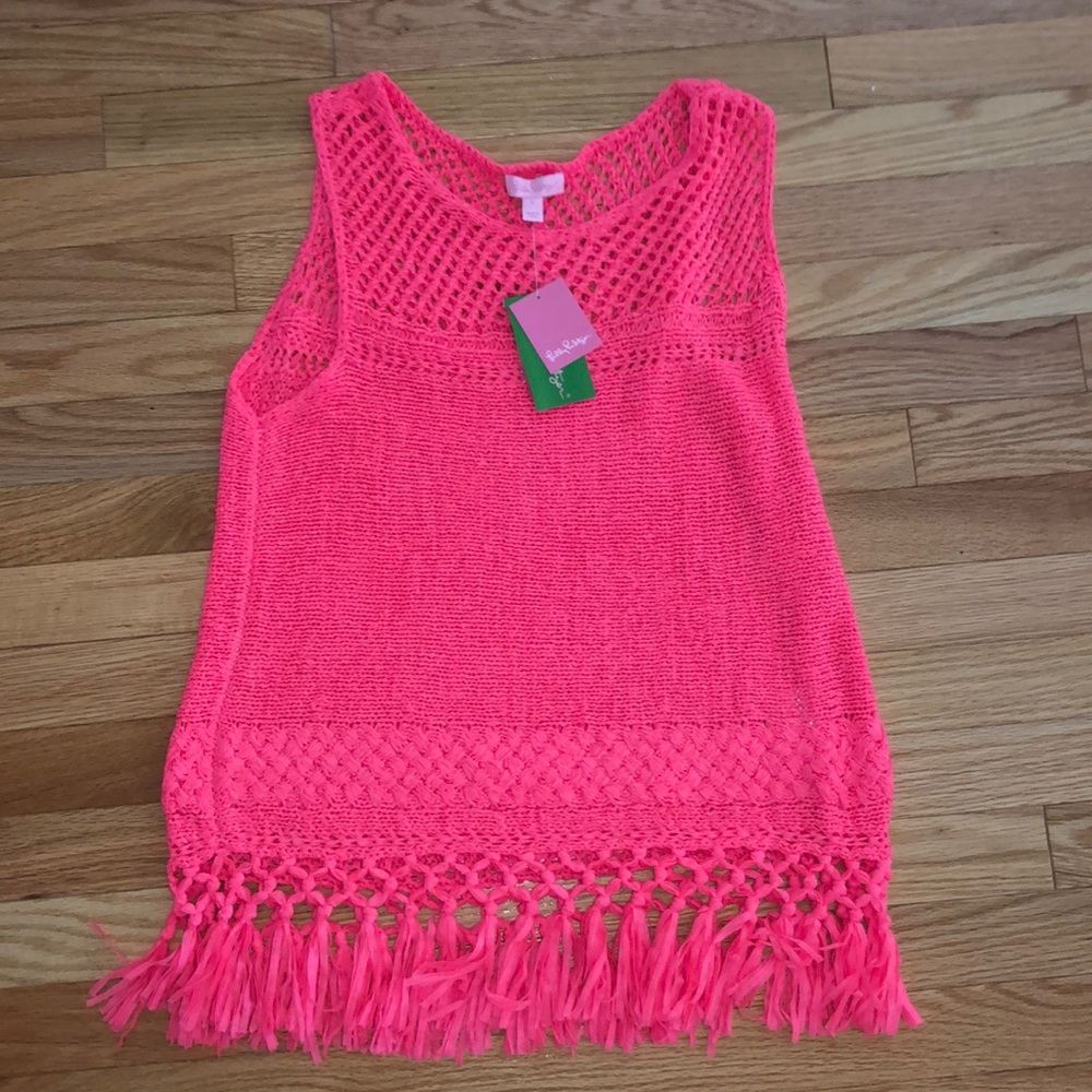 Lily Pulitzer hot pink sweater dress/long shirt